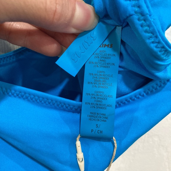 Skims SIGNATURE SWIM TANK BIKINI TOP with NWT, size Small TURQUOISE - Picture 4 of 4